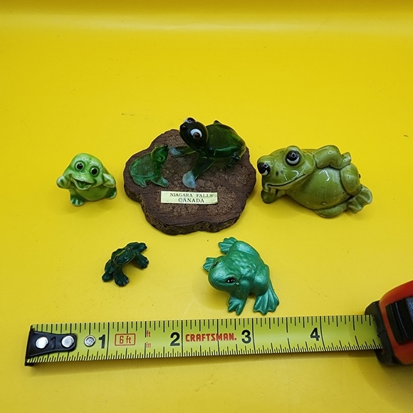 Vintage Frog Figurine Mixed Lot Glass Ceramic Mid Century Miniature - Picture 2 of 4